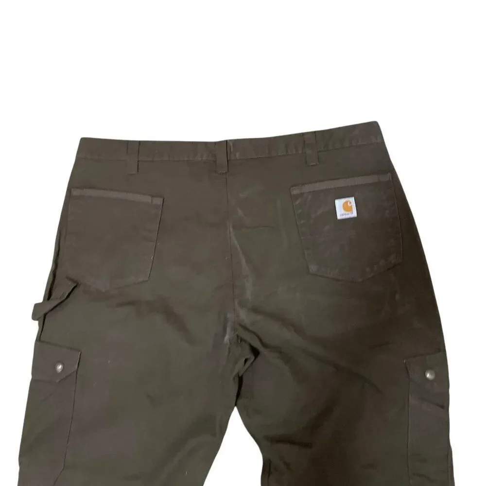 Carhartt B342 DFE Relaxed Fit Ripstop Cargo Work Brown Pants Men's Sz 42x30